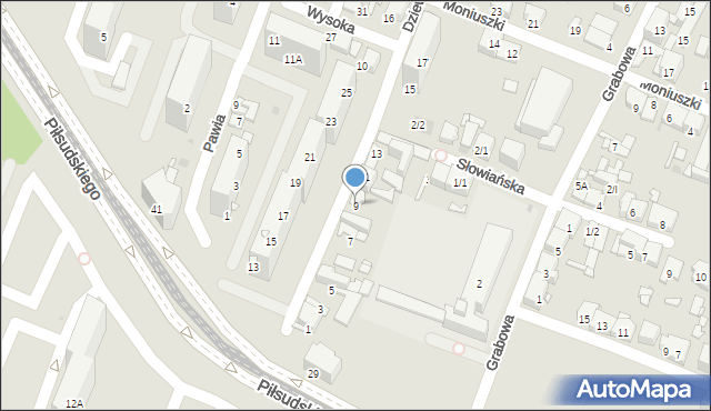 Sosnowiec, Dziewicza, 9, mapa Sosnowca