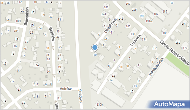 Sosnowiec, Działkowa, 10, mapa Sosnowca