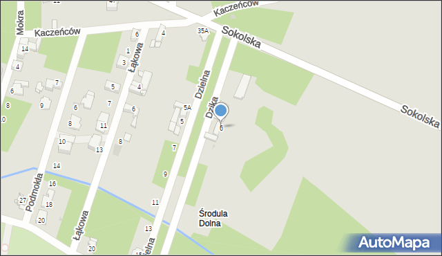 Sosnowiec, Dzika, 6, mapa Sosnowca