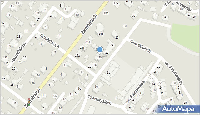 Środa Wielkopolska, Działyńskich, 20, mapa Środa Wielkopolska