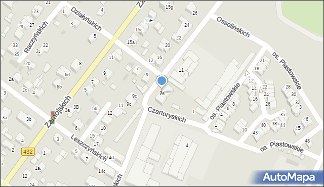 Środa Wielkopolska, Działyńskich, 9a, mapa Środa Wielkopolska