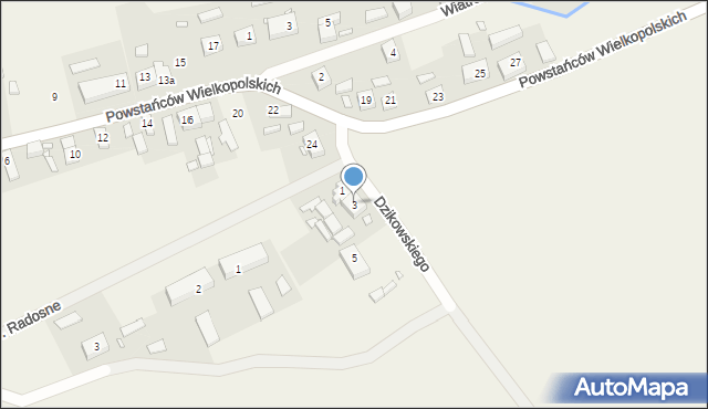 Stary Tomyśl, Dzikowskiego Franciszka, 3, mapa Stary Tomyśl