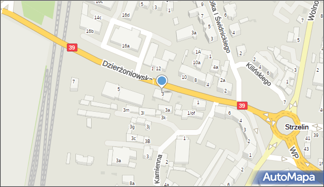 Strzelin, Dzierżoniowska, 3, mapa Strzelin