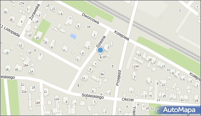 Sulejówek, Dzielna, 5, mapa Sulejówek