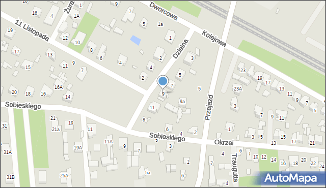 Sulejówek, Dzielna, 9, mapa Sulejówek