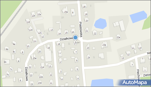 Swarożyn, Działkowa, 17, mapa Swarożyn