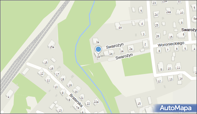 Swarożyn, Działkowa, 1d, mapa Swarożyn