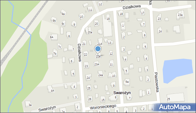 Swarożyn, Działkowa, 22a, mapa Swarożyn
