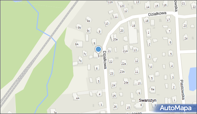 Swarożyn, Działkowa, 7, mapa Swarożyn