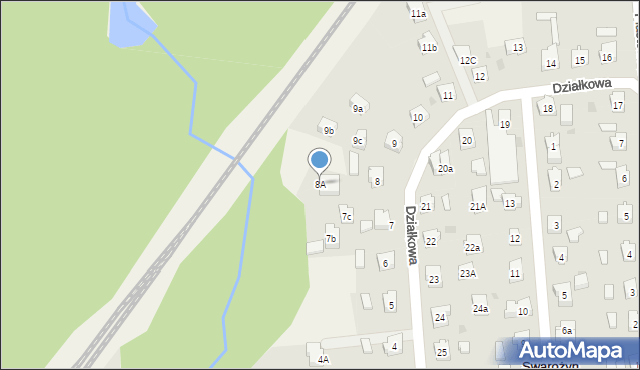 Swarożyn, Działkowa, 8A, mapa Swarożyn