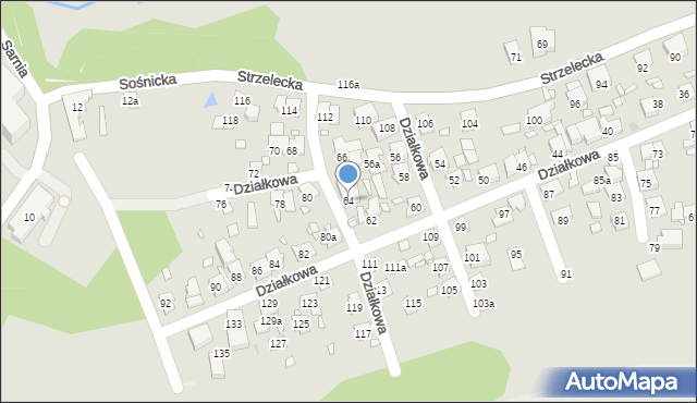 Swarzędz, Działkowa, 64, mapa Swarzędz