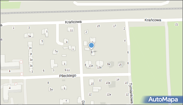 Świdnik, Działkowca, 6, mapa Świdnika