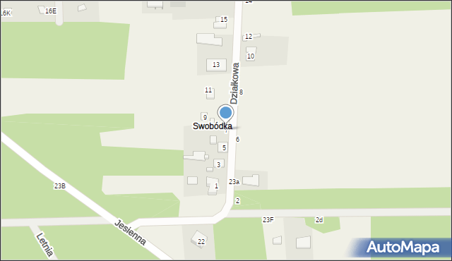 Swoboda, Działkowa, 7, mapa Swoboda