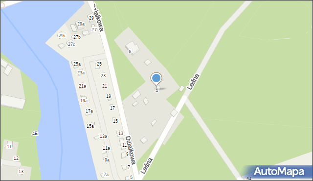 Szczawin, Działkowa, 4, mapa Szczawin