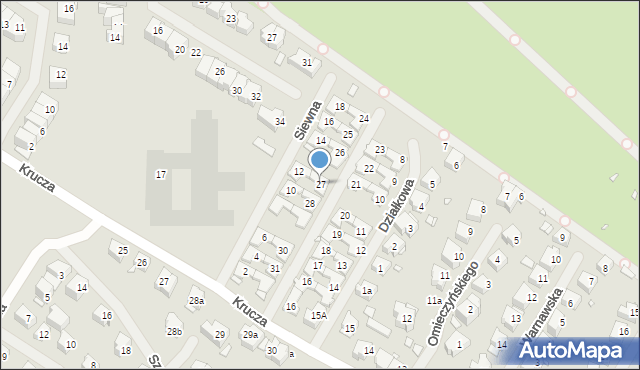 Szczecin, Działkowa, 27, mapa Szczecina