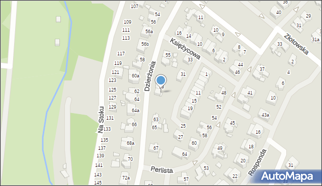Szczecin, Dzierżonia Jana, ks., 61, mapa Szczecina
