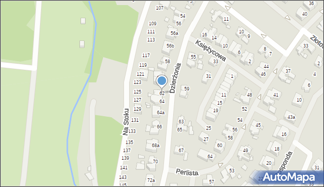 Szczecin, Dzierżonia Jana, ks., 62, mapa Szczecina