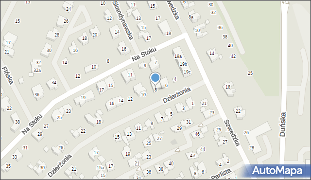 Szczecin, Dzierżonia Jana, ks., 8, mapa Szczecina