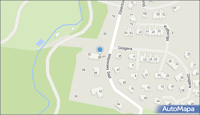 Szczecin, Dzierżonia Jana, ks., 84, mapa Szczecina
