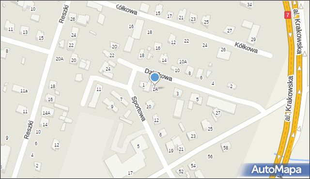 Tarczyn, Działkowa, 1A, mapa Tarczyn