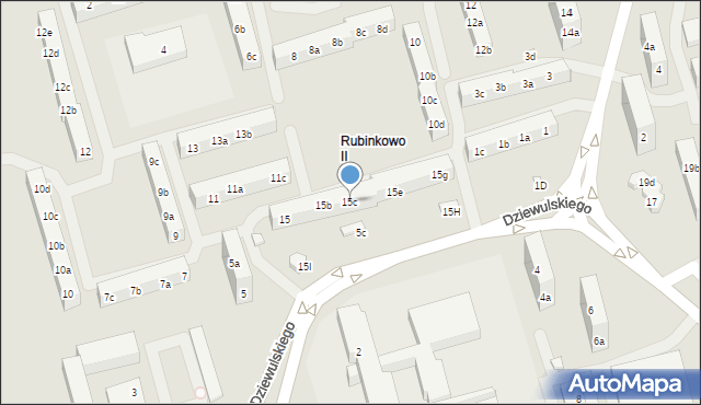 Toruń, Dziewulskiego Władysława, 15c, mapa Torunia