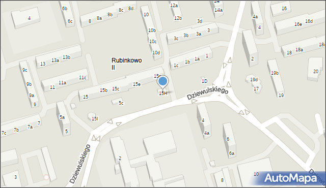 Toruń, Dziewulskiego Władysława, 15H, mapa Torunia