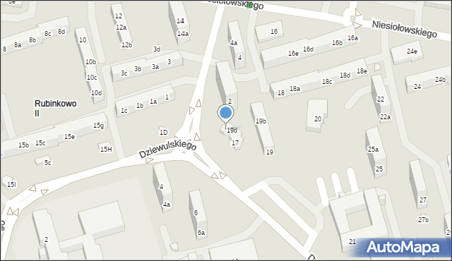 Toruń, Dziewulskiego Władysława, 19e, mapa Torunia