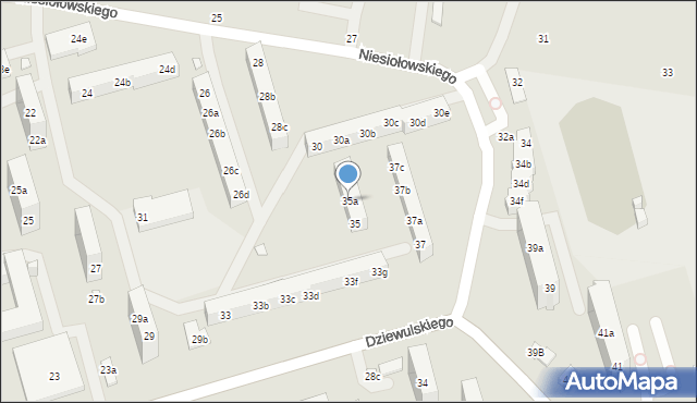 Toruń, Dziewulskiego Władysława, 35a, mapa Torunia