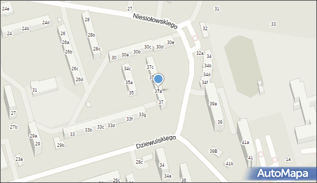 Toruń, Dziewulskiego Władysława, 37a, mapa Torunia