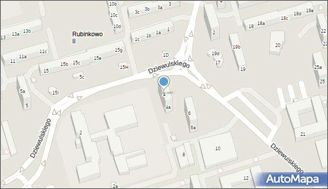 Toruń, Dziewulskiego Władysława, 4, mapa Torunia