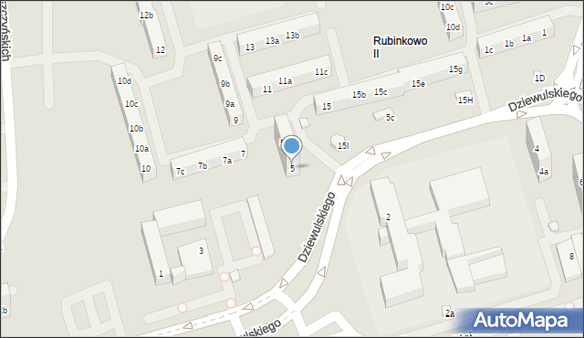 Toruń, Dziewulskiego Władysława, 5, mapa Torunia