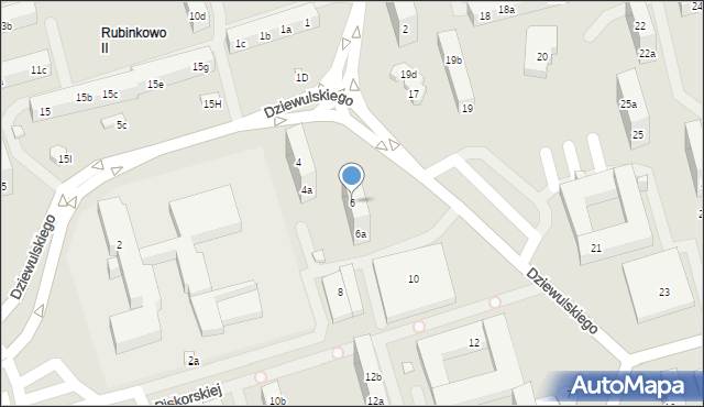 Toruń, Dziewulskiego Władysława, 6, mapa Torunia