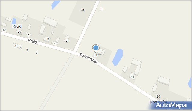 Tretki, Dzwonków, 16, mapa Tretki