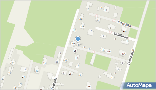 Truskaw, Działkowa, 3, mapa Truskaw