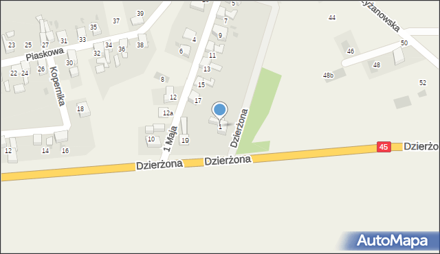 Tworków, Dzierżona Jana, ks., 1, mapa Tworków