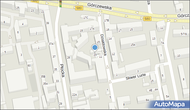 Warszawa, Działdowska, 13, mapa Warszawy