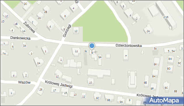 Warszawa, Dzierżoniowska, 9, mapa Warszawy