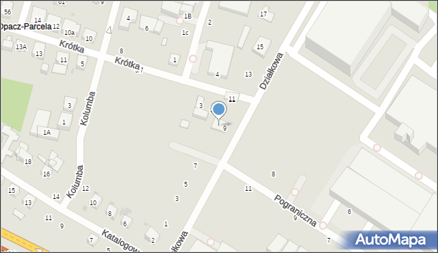 Warszawa, Działkowa, 9A, mapa Warszawy