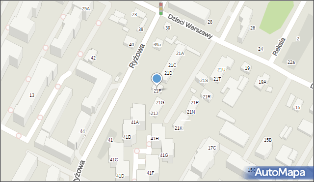 Warszawa, Dzieci Warszawy, 21F, mapa Warszawy