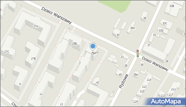 Warszawa, Dzieci Warszawy, 25A, mapa Warszawy