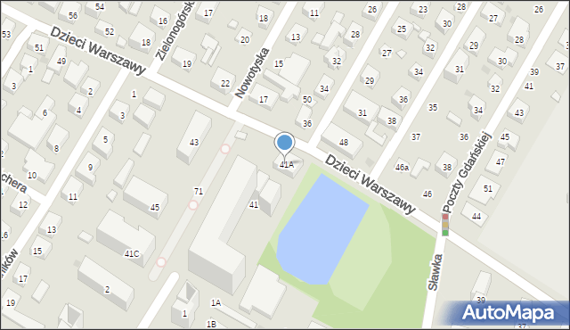 Warszawa, Dzieci Warszawy, 41A, mapa Warszawy