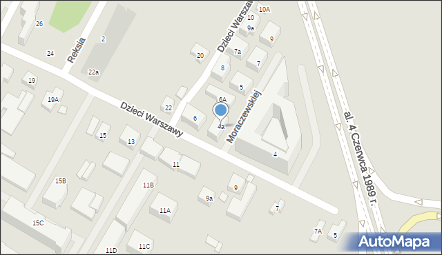 Warszawa, Dzieci Warszawy, 4a, mapa Warszawy