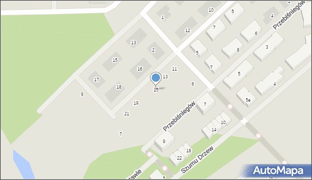 Warszawa, Dzikich Jabłoni, 15, mapa Warszawy