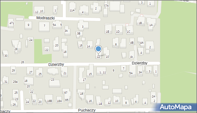 Warszawa, Dzierzby, 12, mapa Warszawy