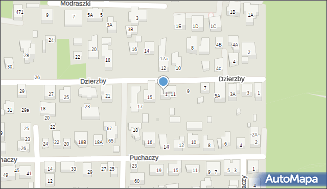 Warszawa, Dzierzby, 13A, mapa Warszawy