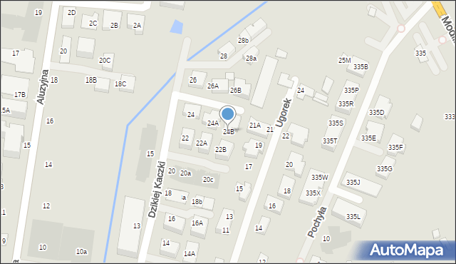 Warszawa, Dzikiej Kaczki, 24B, mapa Warszawy