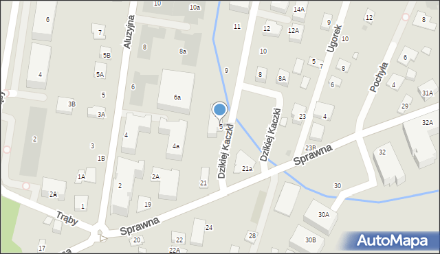 Warszawa, Dzikiej Kaczki, 5, mapa Warszawy