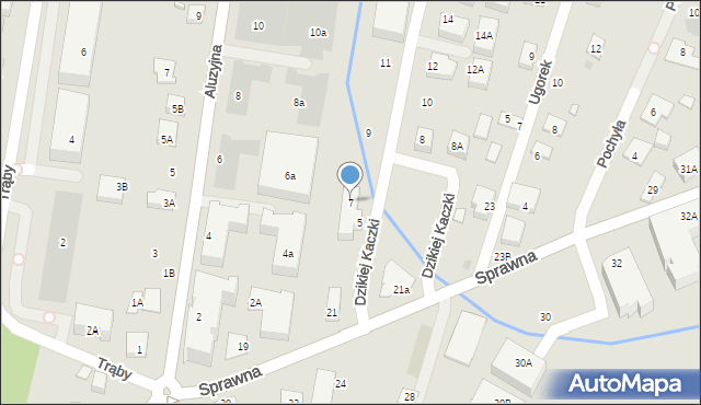 Warszawa, Dzikiej Kaczki, 7, mapa Warszawy