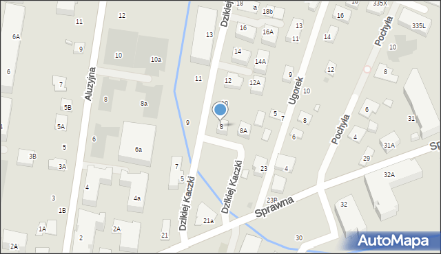 Warszawa, Dzikiej Kaczki, 8, mapa Warszawy