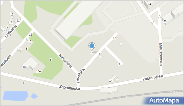 Warszawa, Dźwińska, 7, mapa Warszawy